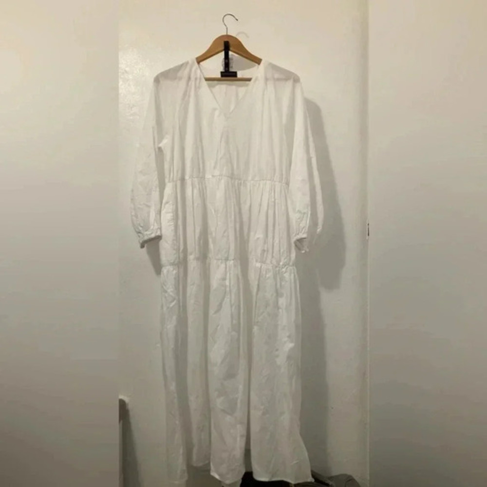 Modern Citizen Long Maxi White Dress V Neck‎ Size S Lightweight